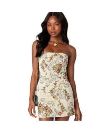 Womens Floral Tapestry Lace Up Mini Dress - Macys at Macys