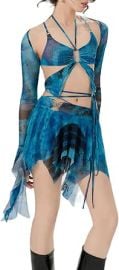 Womens Halloween Sheer Mesh 3 Piece Skirts Set Vest TopShrugSplit Skirt Tie Dye 3Pcs Skirt Set for Halloween Party at Womens Clothing store at Amazon