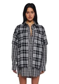 Womens Mixed Plaid Shirt With Short Sleeves Current Mood - Multi Dolls Kill at Dolls Kill