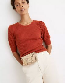 Womens Pointelle Puff-Sleeve Sweater Tee at Madewell