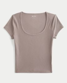 Womens Ribbed Seamless Fabric Scoop Baby Tee Womens HollisterCocom at Hollister