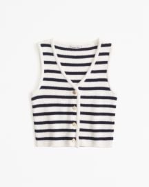 Womens The AF Mia Button-Up Sweater Vest Womens Tops Abercrombiecom at Abercrombie & Fitch