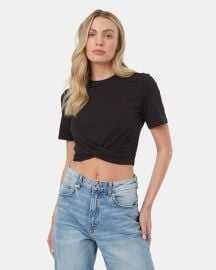 Womens Twist Front T-Shirt Organic Cotton at Ten Tree