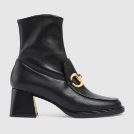 Womens boot with Horsebit in black leather US at Gucci