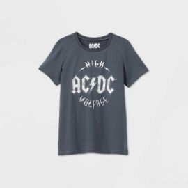 Womenx27s Acdc High Voltage Short Sleeve Graphic T-shirt - Heather Gray M  Target at Target