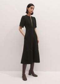 Womenx27s Black Contrast Stitch Midi Dress Belt MEEM at Me + Em