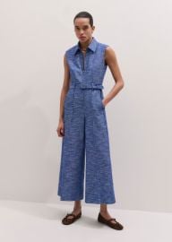 Womenx27s Blue Crop Wide-Leg Jumpsuit MEEM at Me + Em