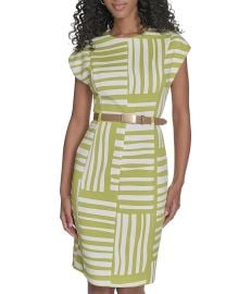Womenx27s Calvin Klein Geo Print With Belt Sheath com at Zappos