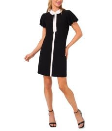 Womenx27s CeCe Collared Bow Neck Puff Sleeve Knit Dress com at Zappos