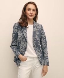 Womenx27s Cotton Blend Floral Jacquard Peak Lapel Jacket Brooks Brothers at Brooks Brothers