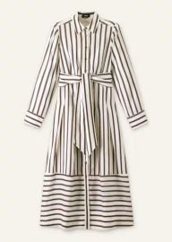 Womenx27s Cream Spring Stripe Maxi Dress Belt MEEM at Me + Em