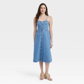 Womenx27s Denim Corset Midi A-line Dress - Universal Thread Target at Target