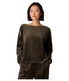 Womenx27s Eileen Fisher Cozy Velour Knit Bateau Neck Boxy Top com at Zappos