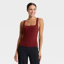 Womenx27s Everyday Soft Square Neck Tank Top - All In Motion Maroon XL Target at Target