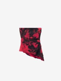Womenx27s Floral Strapless Top in RedBlack McQueen US at McQueen