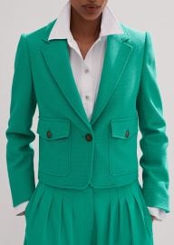 Womenx27s Green Pop Color Crop Jacket MEEM at Me + Em