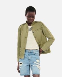 Womenx27s Khaki officer style jacket The Kooples US at The Kooples