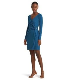 Womenx27s Lauren Ralph Lauren Ring-Trim Stretch Jersey Cocktail Dress com at Zappos