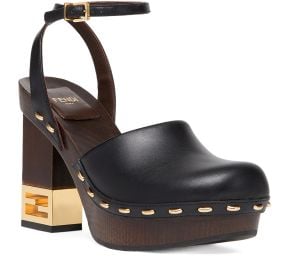 Womenx27s Leather high-heeled clogs FENDI 24S at 24S