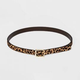 Womenx27s Leopard Print Gold Square Buckle Belt - A New Day  Target at Target