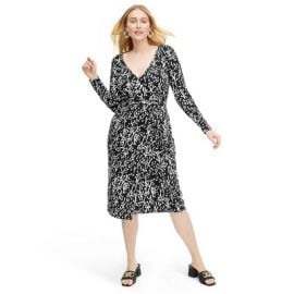 Womenx27s Long Sleeve Midi Sea Spots Black Wrap Dress - Dvf For Target S Target at Target