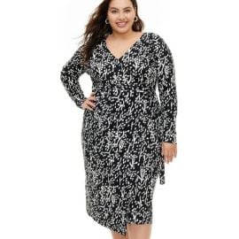 Womenx27s Long Sleeve Midi Sea Spots Black Wrap Dress - Dvf For Target Target at Target