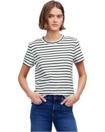 Womenx27s Madewell Cotton Perfect Crewneck Tee Stripe com at Zappos