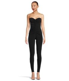 Womenx27s Norma Kamali Strapless Shirred Front Catsuit com at Zappos