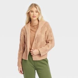 Womenx27s Open Layering Cardigan - Universal Thread Tan M Target at Target