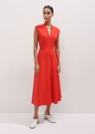 Womenx27s Orange Travel Tailoring Seam Detail Midi Dress MEEM at Me + Em