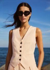 Womenx27s Peach Lightweight Tailored Waistcoat MEEM at Me + Em