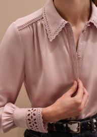 Womenx27s Pink Silk Embroidery In-The-Details Blouse MEEM at Me + Em