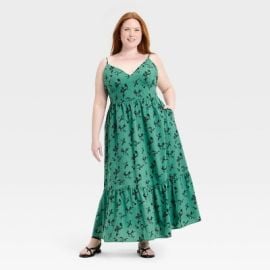 Womenx27s Pullover Maxi A-Line Dress - Universal Thread Dark Green 3X Target at Target