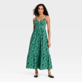 Womenx27s Pullover Maxi A-Line Dress - Universal Thread Dark Green M Target at Target