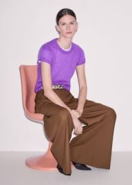 Womenx27s Purple Merino Cashmere Silk Straight Baby Tee MEEM at Me + Em