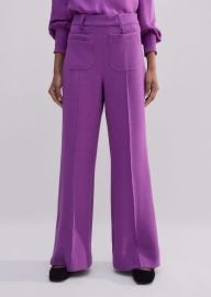 Womenx27s Purple Regular-Length Textured Subtle Flare Pant MEEM at Me + Em