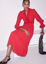 Womenx27s Red Fit Flare Lace Detail Maxi Dress MEEM at Me + Em
