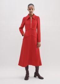 Womenx27s Red Textured Desk-To-Dinner Midi Dress MEEM at Me + Em