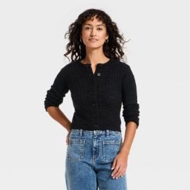 Womenx27s Rib Cardigan - Universal Thread Black L Target at Target