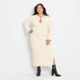 Womenx27s Ribbed Maxi Dress - Future Collective Cream 1X Target at Target