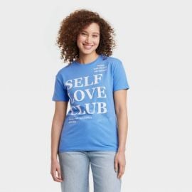 Womenx27s Self Love Club Short Sleeve Graphic T-shirt - Blue M Target at Target