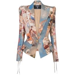 Womenx27s Slim-fit Sky printed canvas jacket BALMAIN at 24s