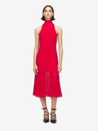 Womenx27s Spider Lace Midi Dress in Red Alexander McQueen US at McQueen