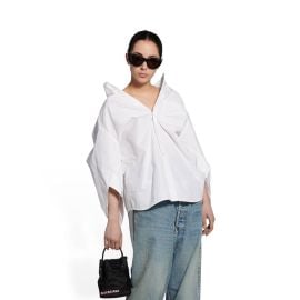 Womenx27s Swing Twisted Shirt in White  Balenciaga US at Balenciaga