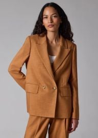 Womenx27s Tan Textured Double-Breasted Blazer at Paul Smith