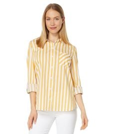 Womenx27s Tommy Hilfiger Roll Tab Stripe Shirt com at Zappos