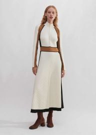 Womenx27s White Contrast Panel Fit And Flare Maxi Dress MEEM at Me + Em