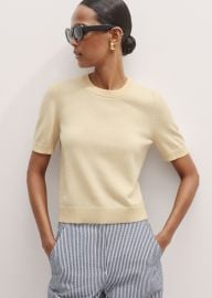 Womenx27s Yellow Cashmere Crop Tee MEEM at Me + Em