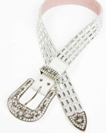 Wonderwest Womens Silver Glass Rhinestone Belt Boot Barn at Boot Barn