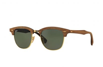 Wood Brown Clubmaster at Ray Ban